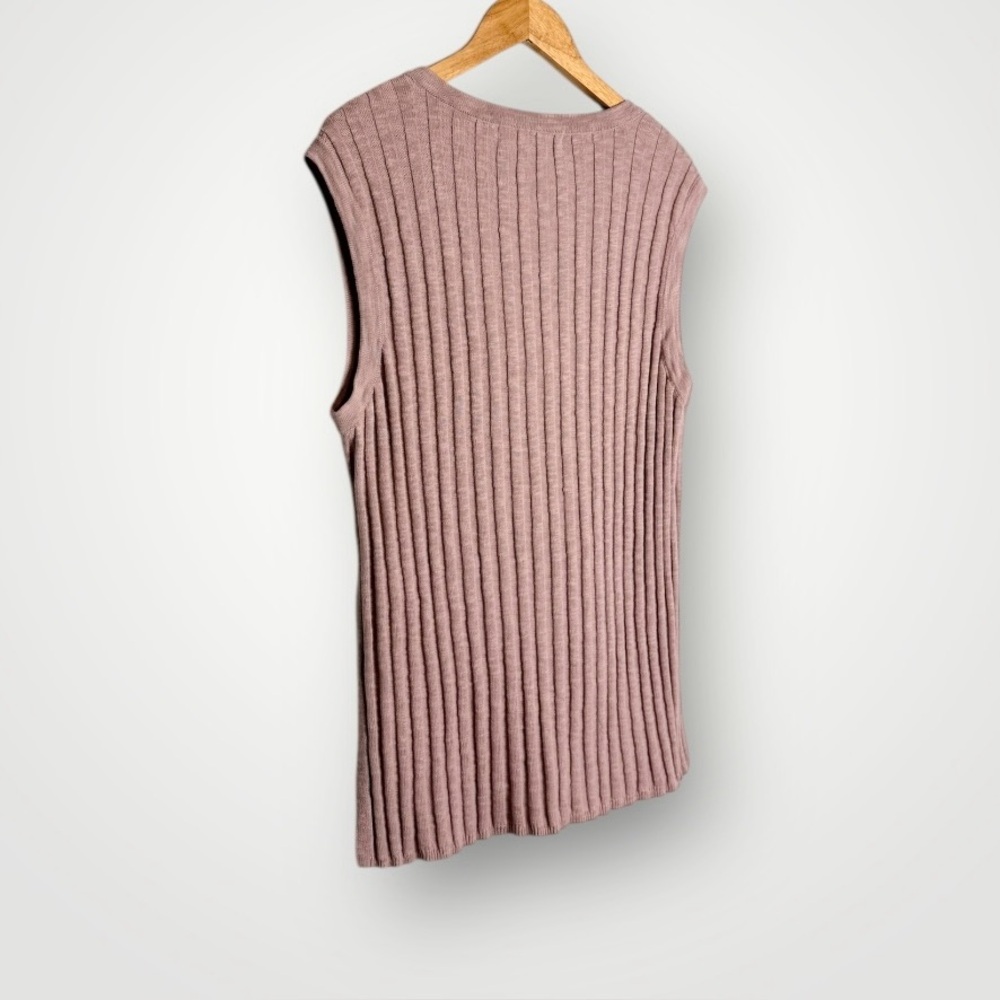Free People Beach Veda Ribbed Sweater Womens Size Medium Sleeveless Pink Layer - Picture 7 of 11